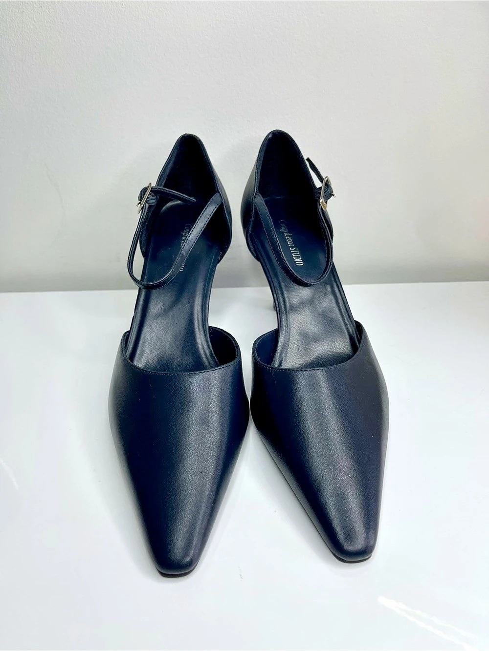 Coup d'etat STUDIO Pointed Toe Ankle Strap Heels Navy Blue US 8.5 M